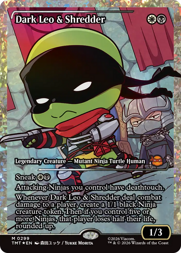 Dark Leo & Shredder (Showcase) (Fracture Foil) [Teenage Mutant Ninja Turtles] | Mega City Incorporated