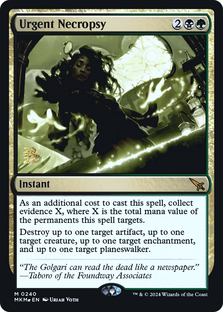 Urgent Necropsy [Murders at Karlov Manor Prerelease Promos] | Mega City Incorporated