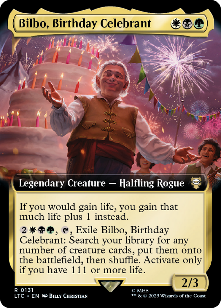 Bilbo, Birthday Celebrant (Extended Art) [The Lord of the Rings: Tales of Middle-Earth Commander] | Mega City Incorporated