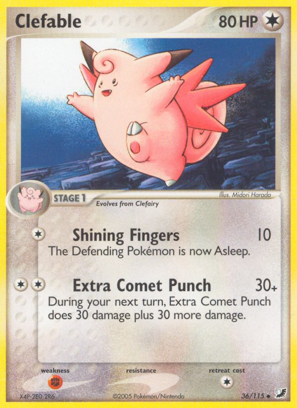 Clefable (36/115) [EX: Unseen Forces] | Mega City Incorporated