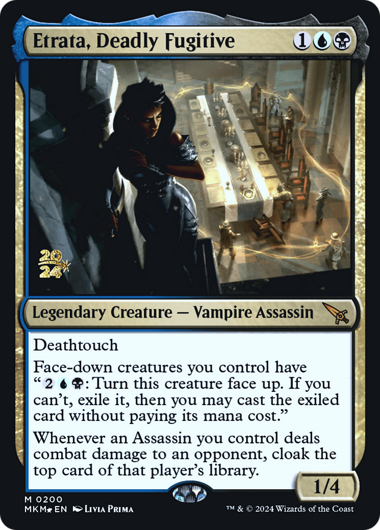 Etrata, Deadly Fugitive [Murders at Karlov Manor Prerelease Promos] | Mega City Incorporated