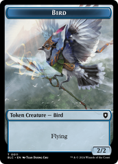 Bird (011) // Shark Double-Sided Token [Bloomburrow Commander Tokens] | Mega City Incorporated