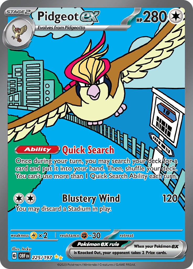 Pidgeot ex (225/197) [Scarlet & Violet: Obsidian Flames] | Mega City Incorporated