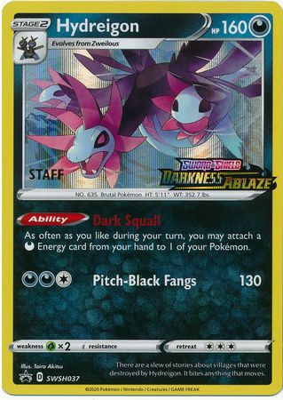 Hydreigon (SWSH037) (Staff Prerelease Promo) [Sword & Shield: Black Star Promos] | Mega City Incorporated