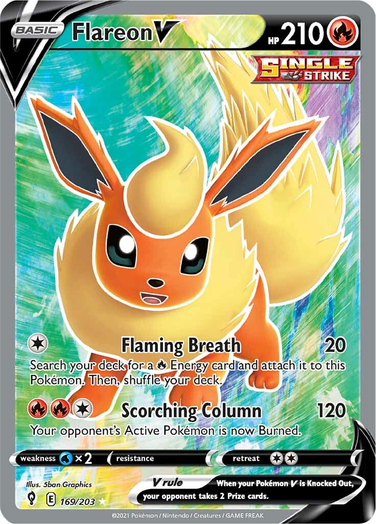 Flareon V (169/203) [Sword & Shield: Evolving Skies] | Mega City Incorporated