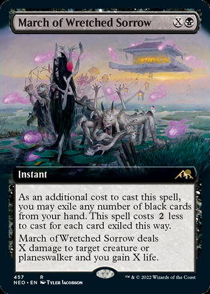 March of Wretched Sorrow (Extended Art) [Kamigawa: Neon Dynasty] | Mega City Incorporated