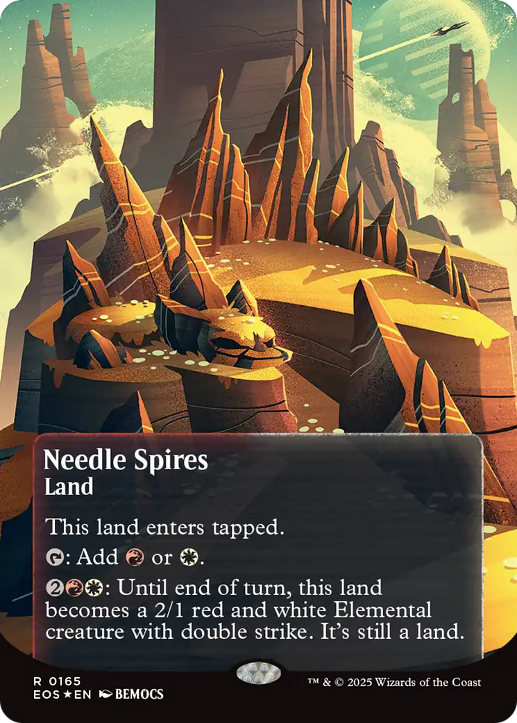 Needle Spires (0165) (Borderless) (Galaxy Foil) [Edge of Eternities: Stellar Sights] | Mega City Incorporated