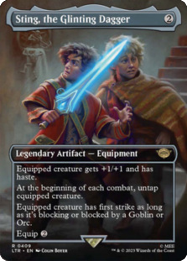 Sting, the Glinting Dagger (Borderless Alternate Art) [The Lord of the Rings: Tales of Middle-Earth] | Mega City Incorporated