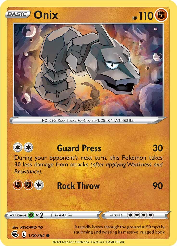 Onix (138/264) [Sword & Shield: Fusion Strike] | Mega City Incorporated