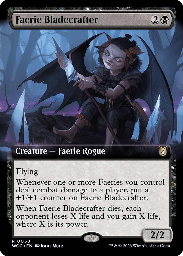 Faerie Bladecrafter (Extended Art) [Wilds of Eldraine Commander] | Mega City Incorporated