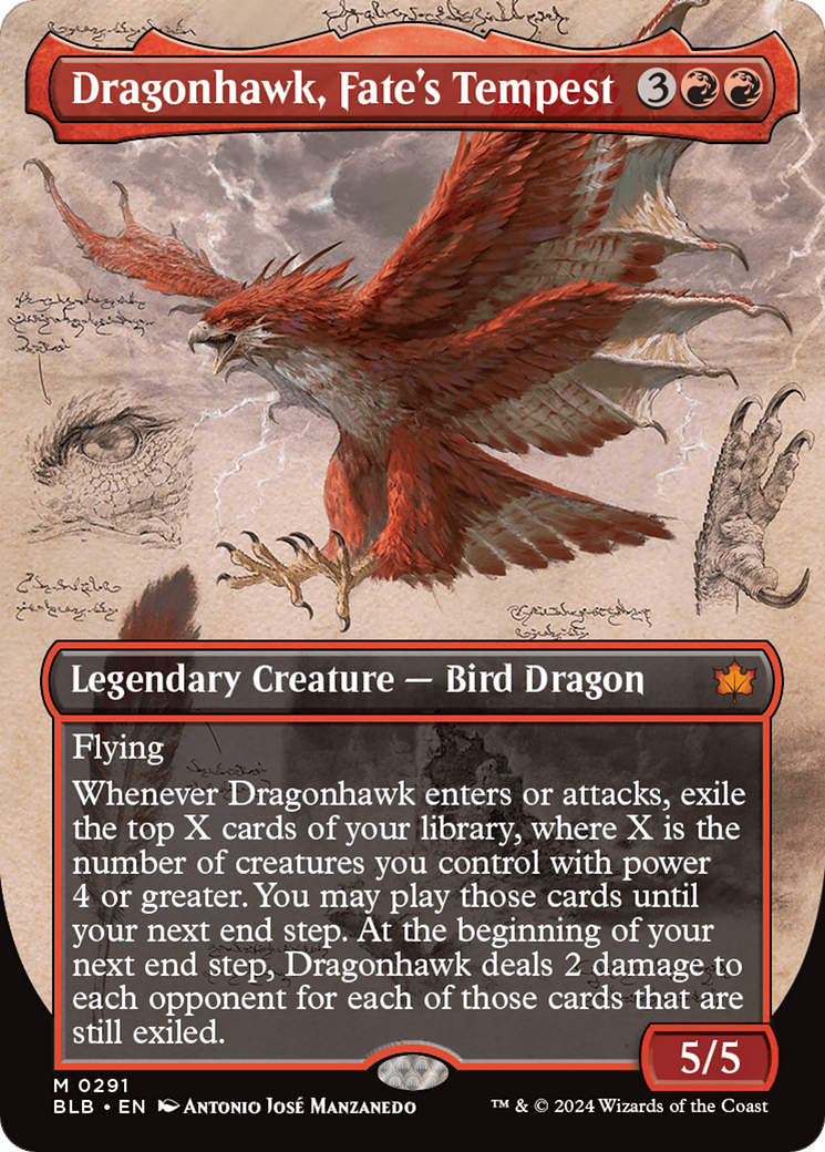 Dragonhawk, Fate's Tempest (Borderless) [Bloomburrow] | Mega City Incorporated