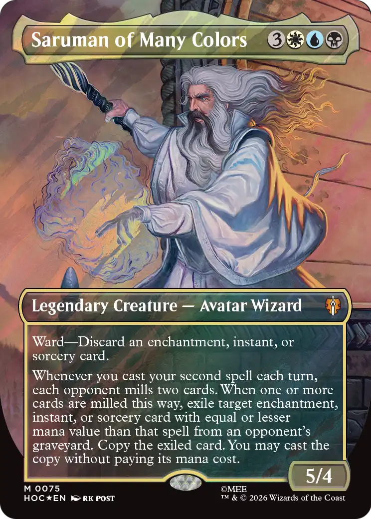 Saruman of Many Colors (Borderless) (Surge Foil) [The Hobbit: Eternal-Legal] | Mega City Incorporated
