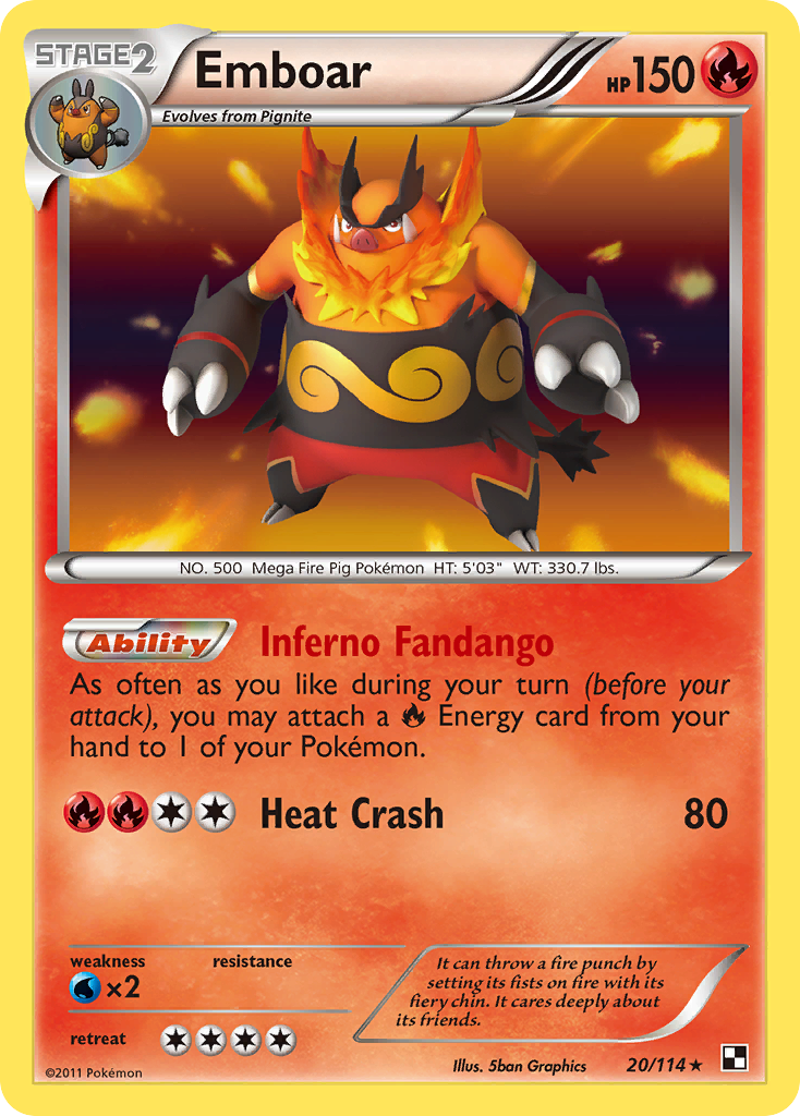 Emboar (20/114) [Black & White: Base Set] | Mega City Incorporated