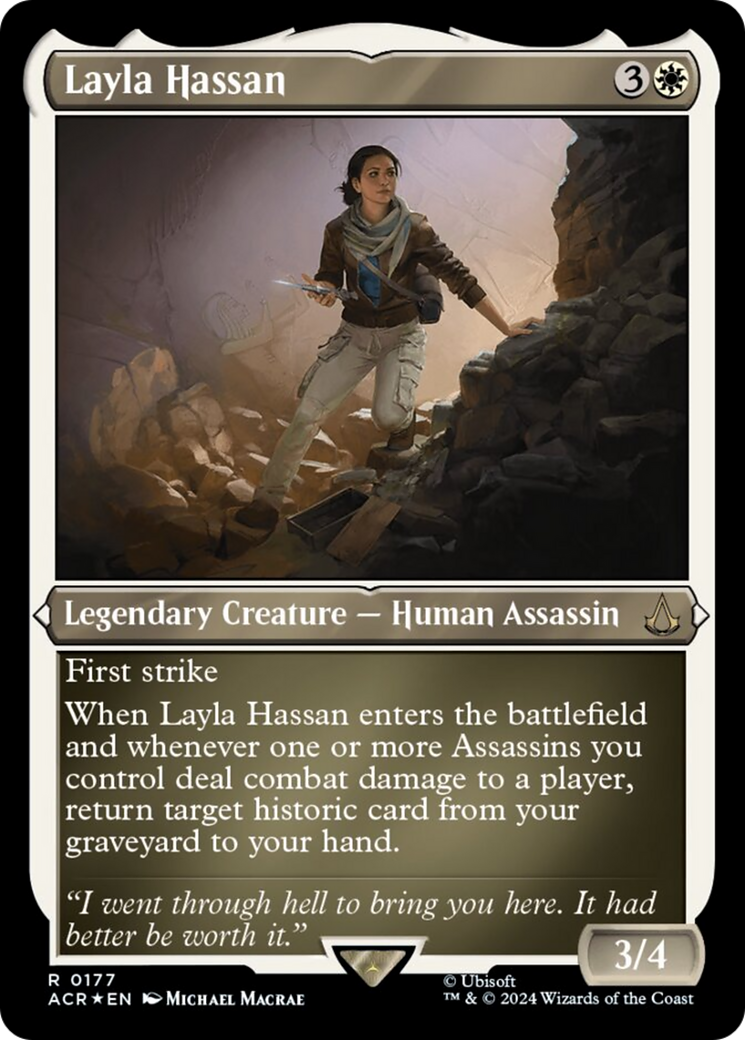 Layla Hassan (Foil Etched) [Assassin's Creed] | Mega City Incorporated