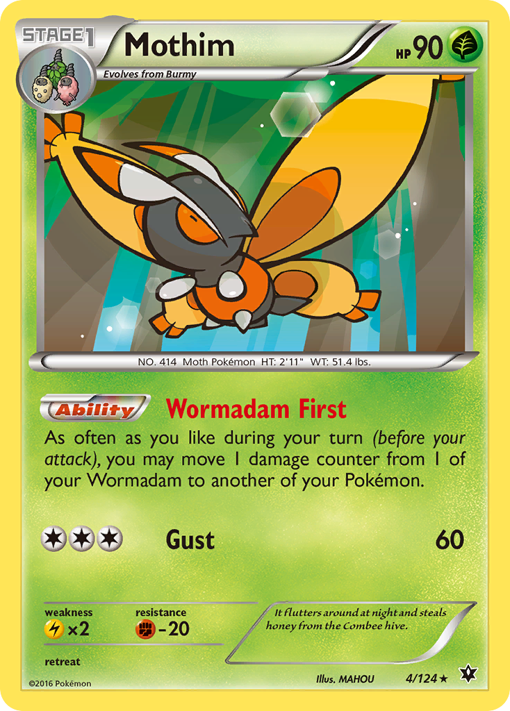 Mothim (4/124) [XY: Fates Collide] | Mega City Incorporated