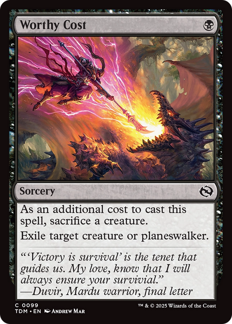 Worthy Cost [Tarkir: Dragonstorm] | Mega City Incorporated