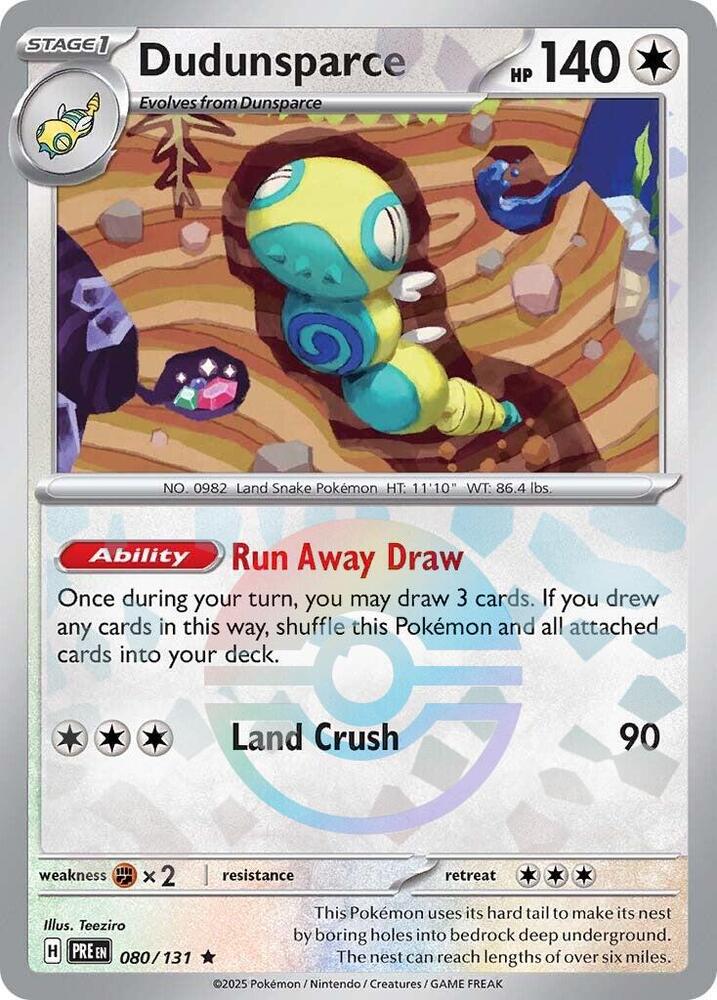 Dudunsparce (080/131) (Poke Ball Pattern) [Scarlet & Violet: Prismatic Evolutions] | Mega City Incorporated