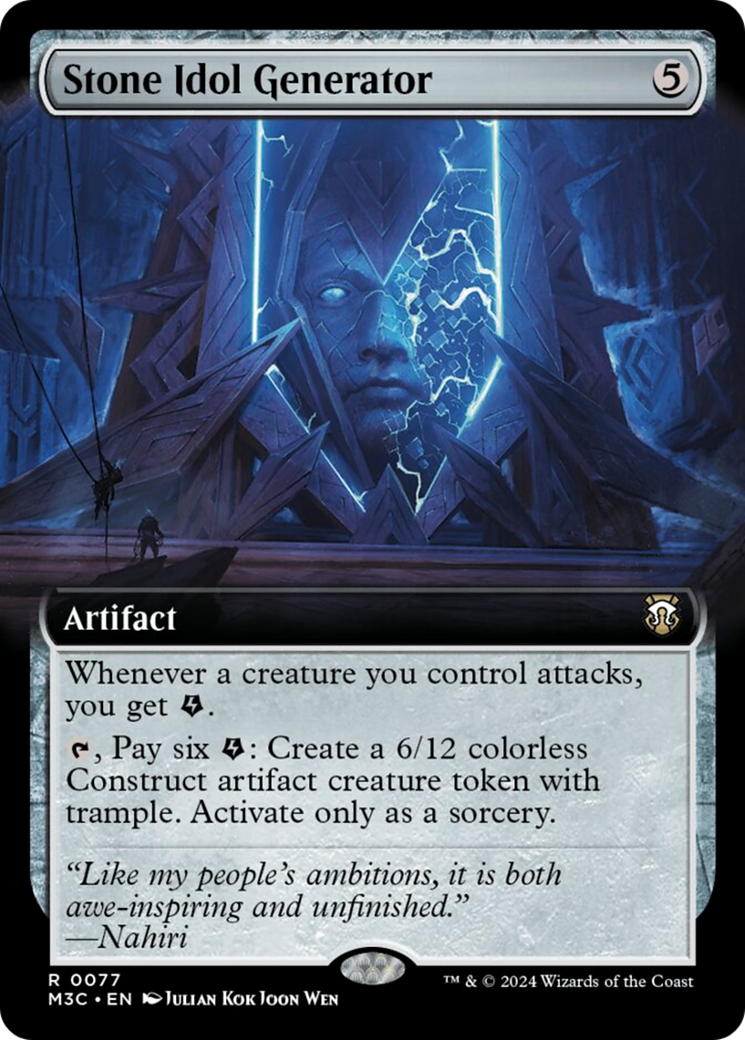 Stone Idol Generator (Extended Art) (Ripple Foil) [Modern Horizons 3 Commander] | Mega City Incorporated