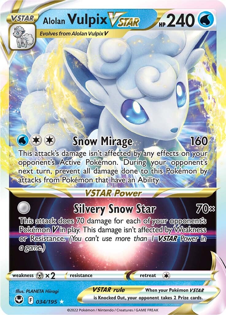 Alolan Vulpix VSTAR (034/195) [Sword & Shield: Silver Tempest] | Mega City Incorporated