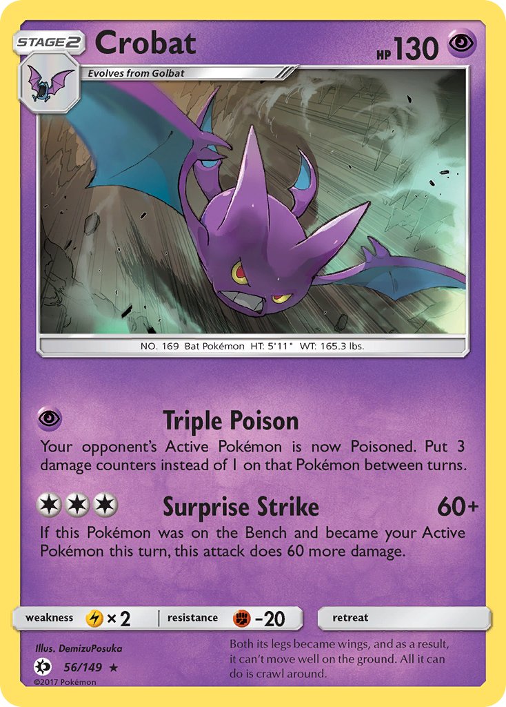 Crobat (56/149) (Prerelease Kit Exclusive) (Theme Deck Exclusive) [Sun & Moon: Base Set] | Mega City Incorporated