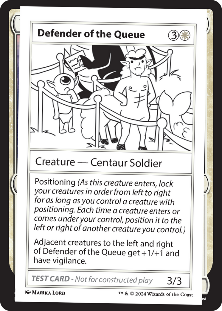 Defender of the Queue [Mystery Booster 2 Playtest Cards] | Mega City Incorporated