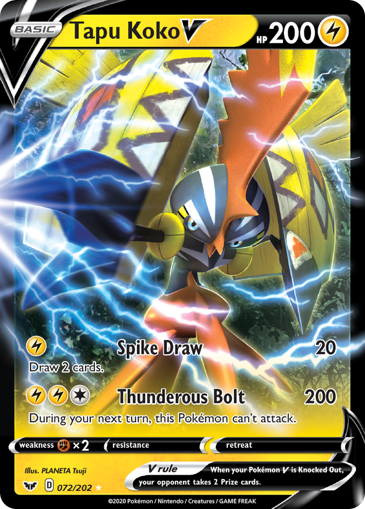 Tapu Koko V (072/202) [Sword & Shield: Base Set] | Mega City Incorporated