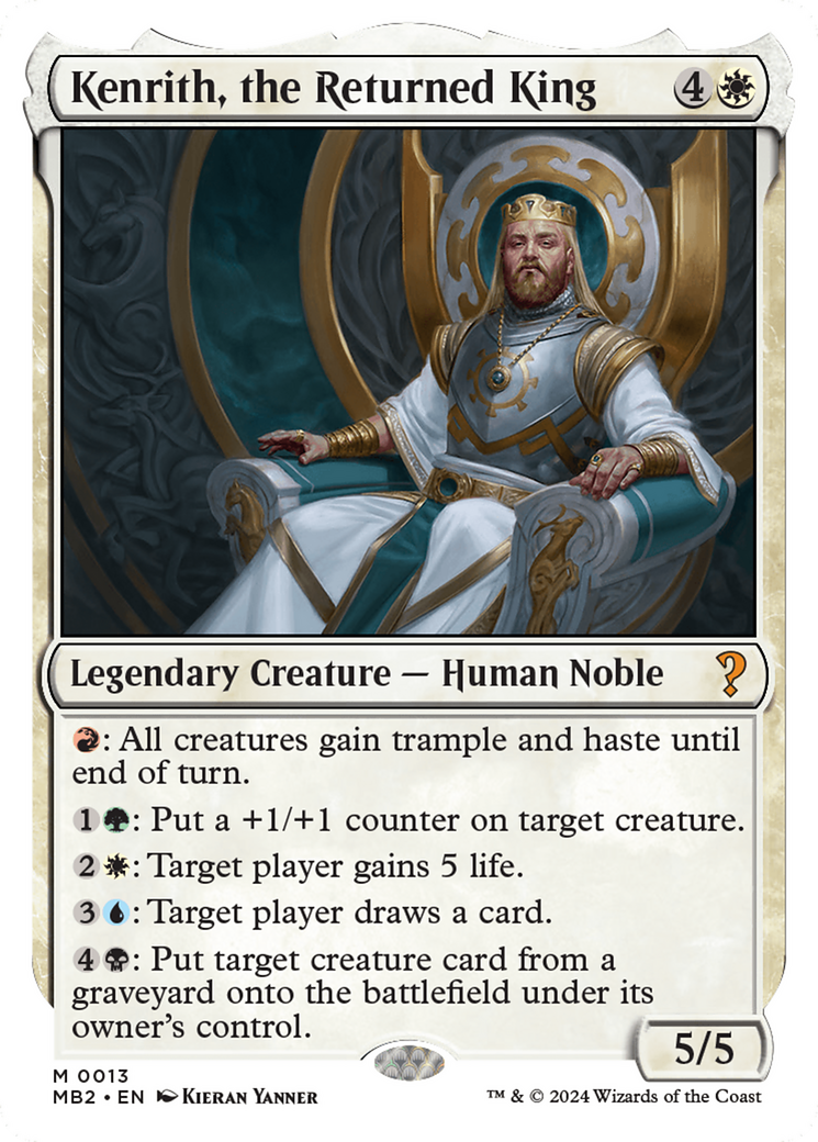 Kenrith, the Returned King (White Border) [Mystery Booster 2] | Mega City Incorporated