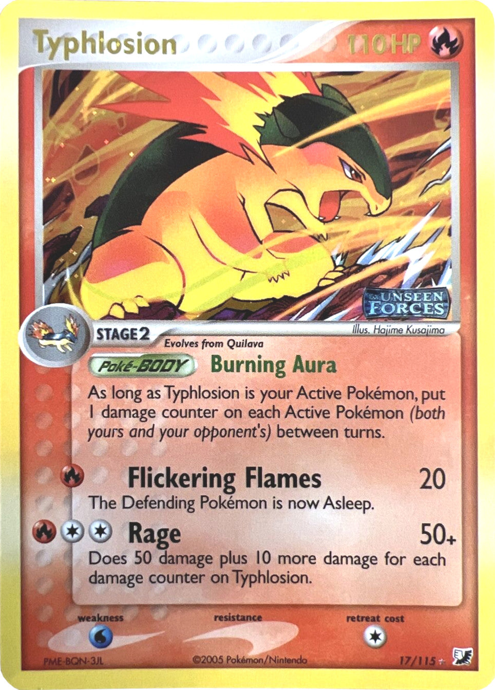 Typhlosion (17/115) (Stamped) [EX: Unseen Forces] | Mega City Incorporated