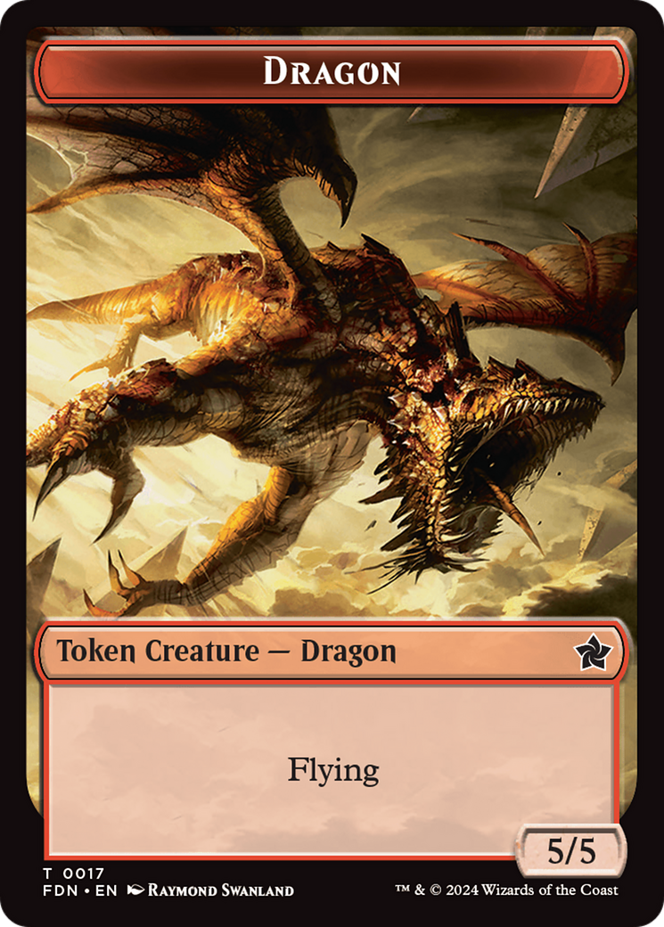 Dragon (0016) // Dragon (0017) Doubled-Sided Token [Foundations Tokens] | Mega City Incorporated