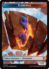 Elemental (0021) // Phyrexian Myr Double-Sided Token [Secrets of Strixhaven Commander Tokens] | Mega City Incorporated