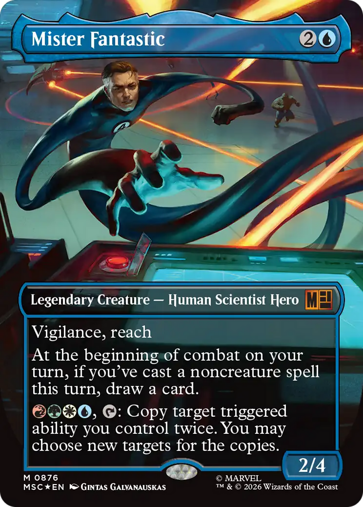 Mister Fantastic (Borderless) (Surge Foil) [Marvel Super Heroes Commander] | Mega City Incorporated