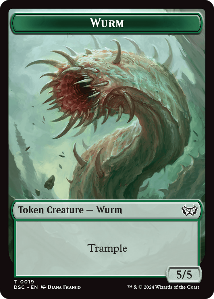 Wurm (0019) // Manifest Double-Sided Token [Duskmourn: House of Horror Commander Tokens] | Mega City Incorporated