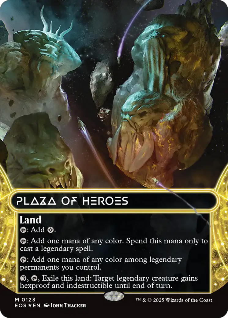 Plaza of Heroes (0123) (Borderless) (Galaxy Foil) [Edge of Eternities: Stellar Sights] | Mega City Incorporated
