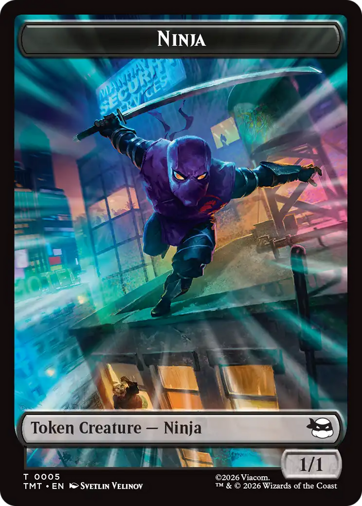 Treasure // Ninja Double-Sided Token [Teenage Mutant Ninja Turtles Commander Tokens] | Mega City Incorporated