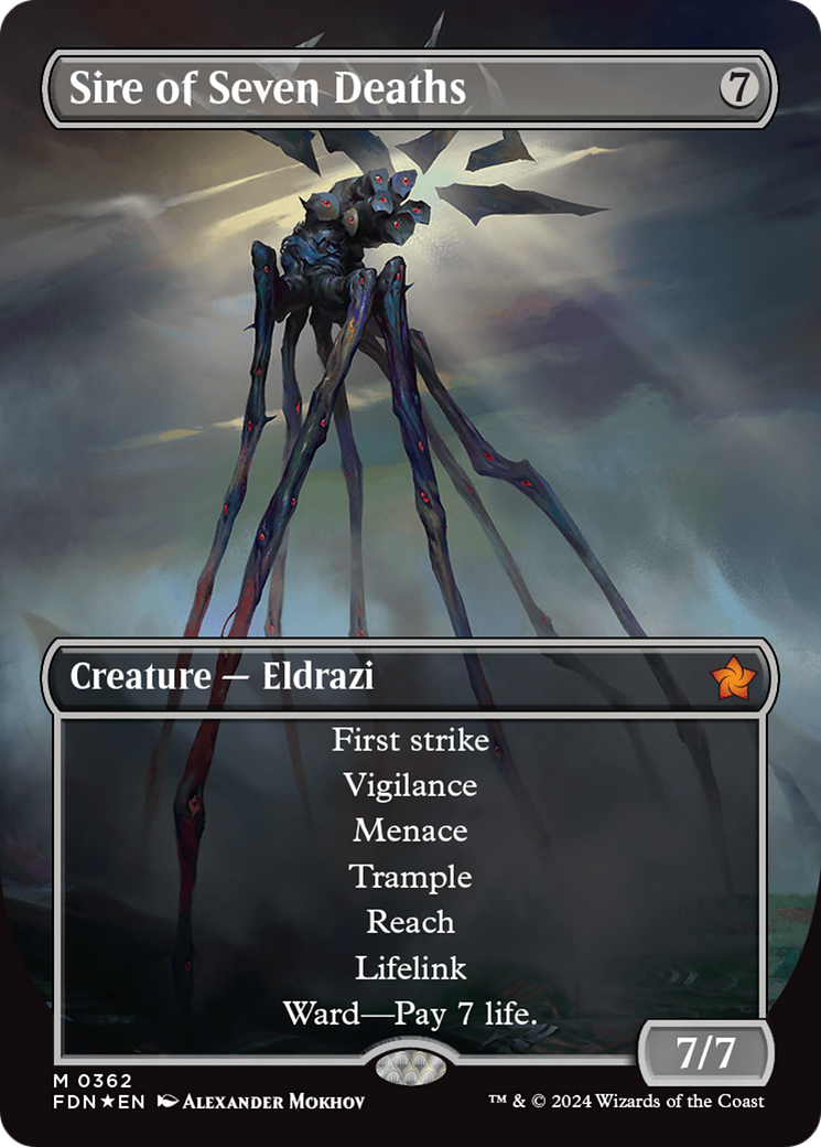 Sire of Seven Deaths (Borderless) (Mana Foil) [Foundations] | Mega City Incorporated