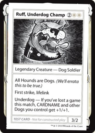 Ruff, Underdog Champ (2021 Edition) [Mystery Booster Playtest Cards] | Mega City Incorporated