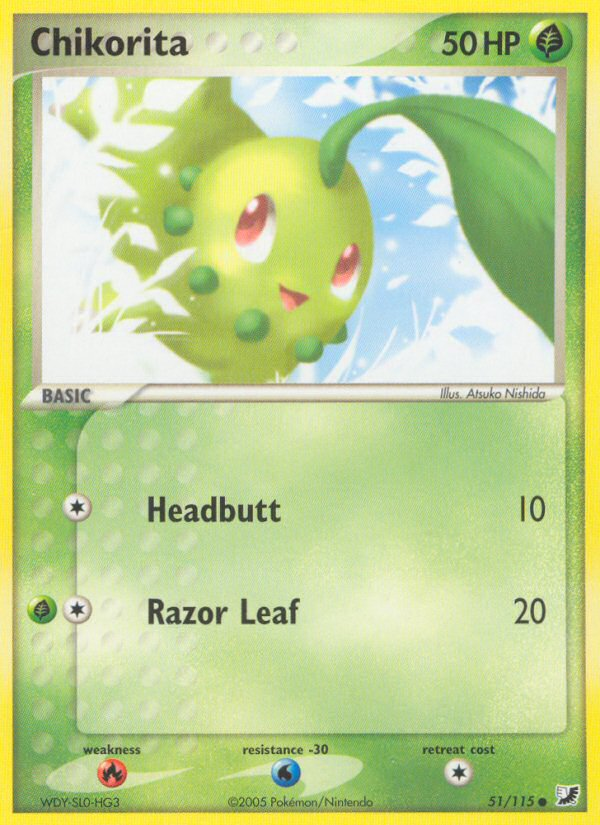 Chikorita (51/115) [EX: Unseen Forces] | Mega City Incorporated