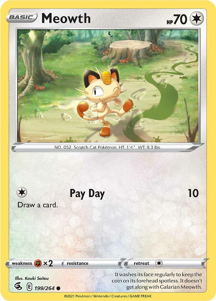 Meowth (199/264) [Sword & Shield: Fusion Strike] | Mega City Incorporated