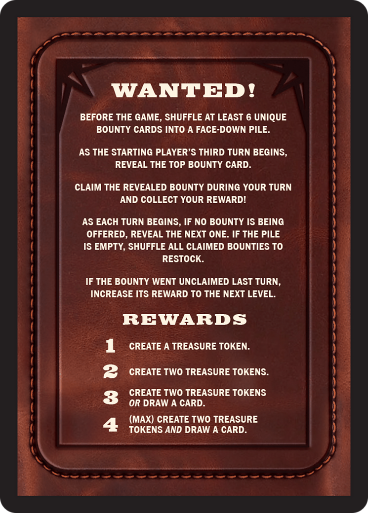 Bounty: The Outsider // Bounty Rules Double-Sided Token [Outlaws of Thunder Junction Commander Tokens] | Mega City Incorporated