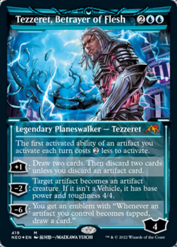 Tezzeret, Betrayer of Flesh (Showcase) (Foil Etched) [Kamigawa: Neon Dynasty] | Mega City Incorporated