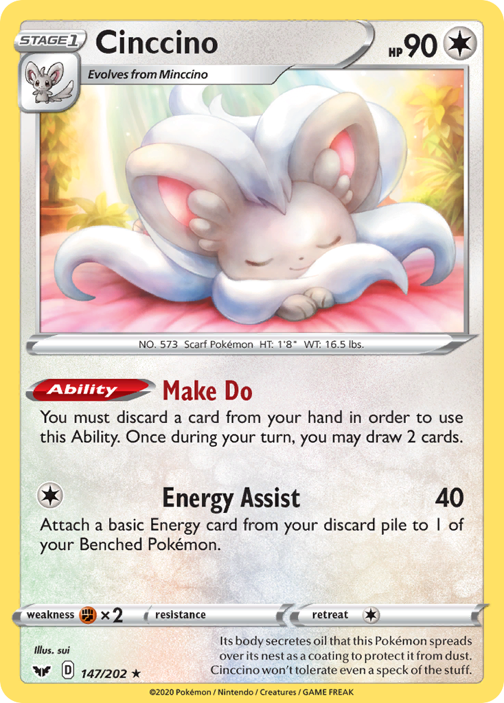 Cinccino (147/202) [Sword & Shield: Base Set] | Mega City Incorporated