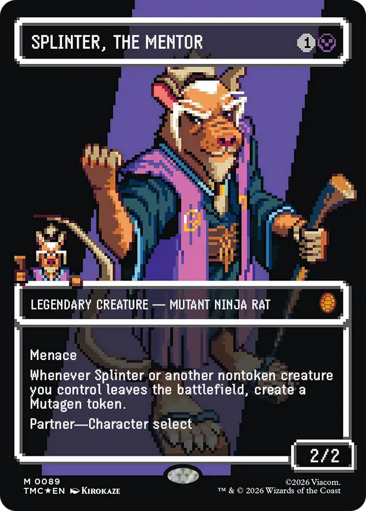 Splinter, the Mentor (0089) (Borderless) (Surge Foil) [Teenage Mutant Ninja Turtles Commander] | Mega City Incorporated