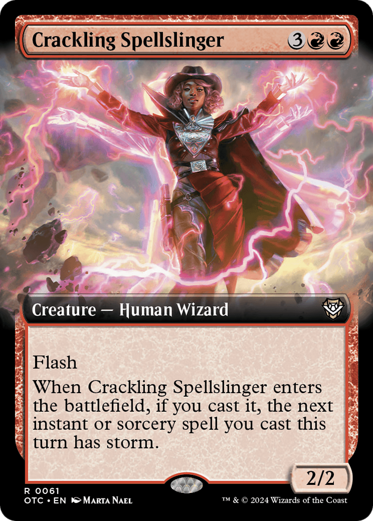 Crackling Spellslinger (Extended Art) [Outlaws of Thunder Junction Commander] | Mega City Incorporated