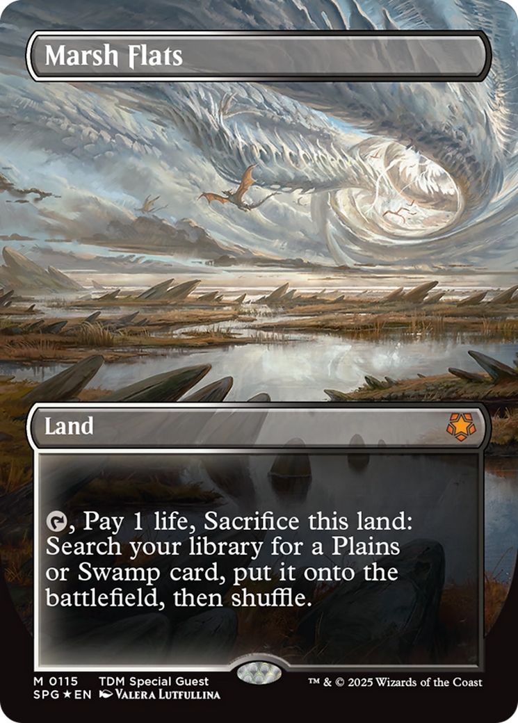 Marsh Flats (Borderless) (Dragonscale Foil) [Tarkir: Dragonstorm Special Guests] | Mega City Incorporated