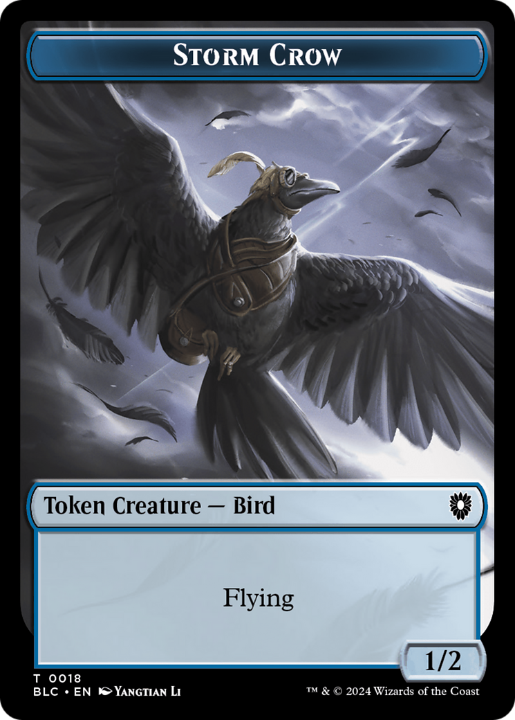 Storm Crow // Bird (003) Double-Sided Token [Bloomburrow Commander Tokens] | Mega City Incorporated