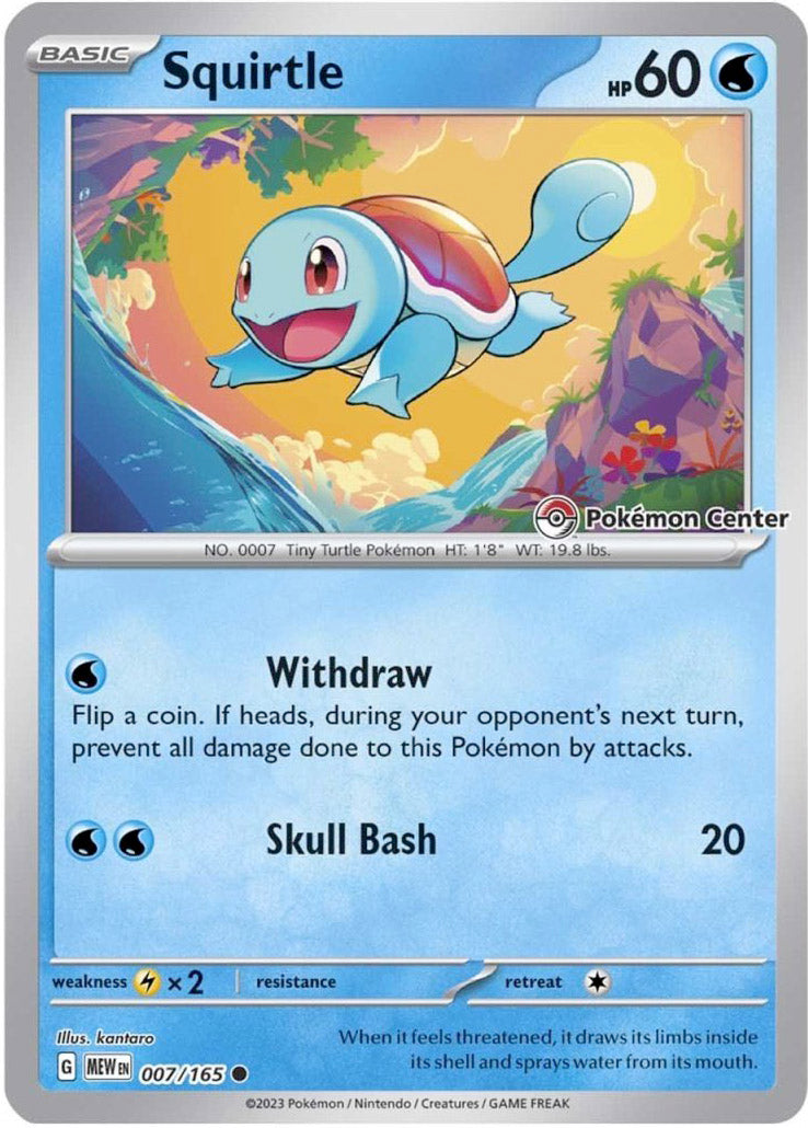 Squirtle (007/165) (Pokemon Center Exclusive) [Scarlet & Violet: Black Star Promos] | Mega City Incorporated