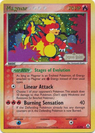 Magmar (21/92) (Stamped) [EX: Legend Maker] | Mega City Incorporated