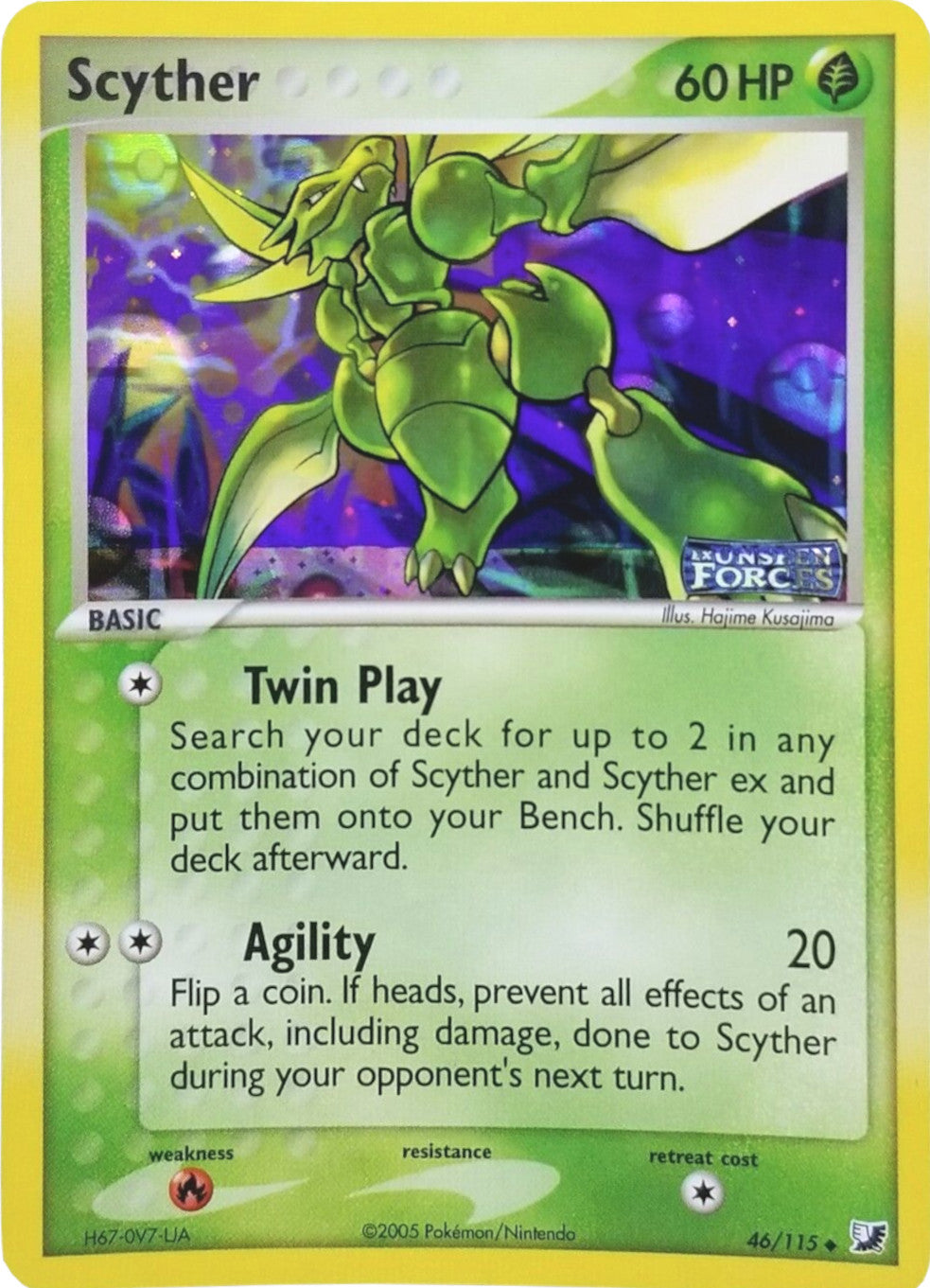 Scyther (46/115) (Stamped) [EX: Unseen Forces] | Mega City Incorporated