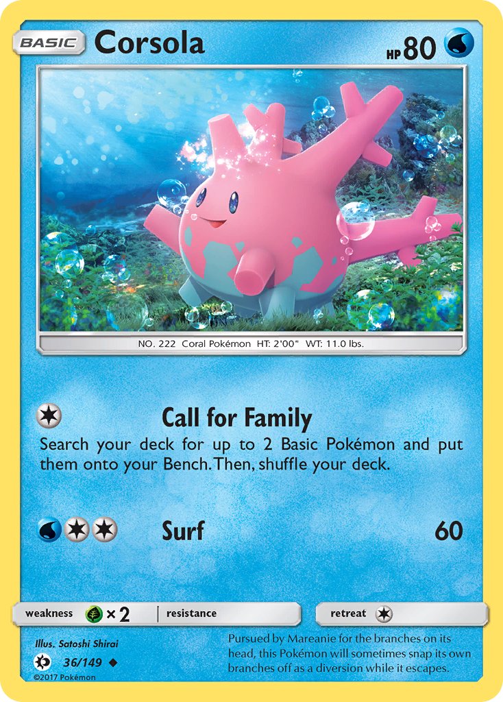 Corsola (36/149) [Sun & Moon: Base Set] | Mega City Incorporated