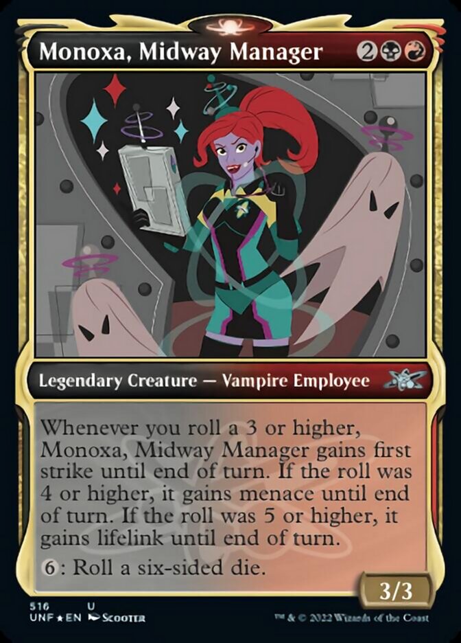 Monoxa, Midway Manager (Showcase) (Galaxy Foil) [Unfinity] | Mega City Incorporated